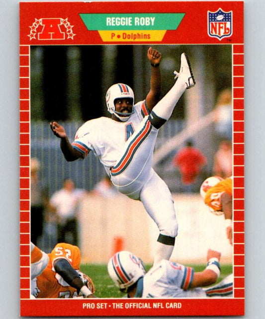 1989 Pro Set #223 Reggie Roby Dolphins NFL Football Image 1