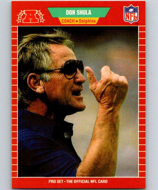 1989 Pro Set #225 Don Shula/ RC Rookie Dolphins NFL Football