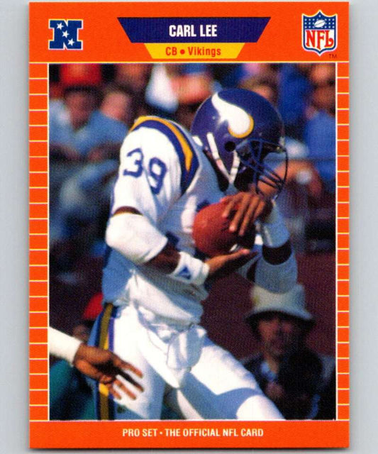 1989 Pro Set #233 Carl Lee RC Rookie Vikings NFL Football Image 1