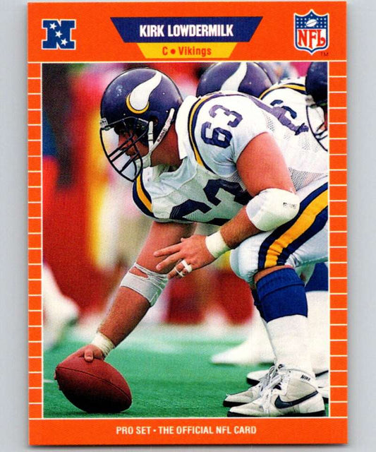 1989 Pro Set #234 Kirk Lowdermilk RC Rookie Vikings NFL Football Image 1