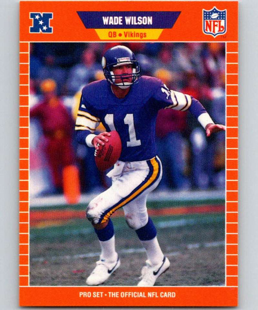 1989 Pro Set #241 Wade Wilson Vikings NFL Football Image 1