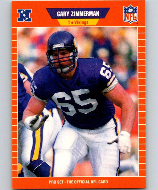 1989 Pro Set #242 Gary Zimmerman Vikings NFL Football Image 1