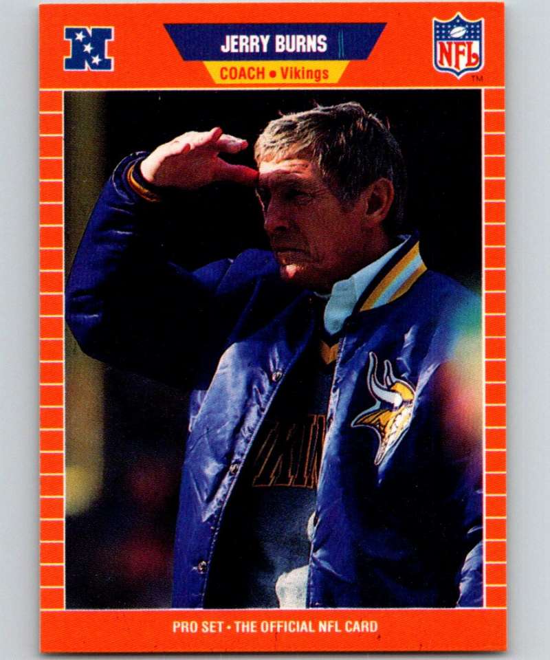 1989 Pro Set #243 Jerry Burns Vikings CO NFL Football