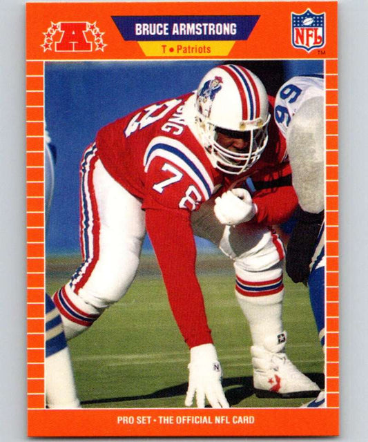 1989 Pro Set #244 Bruce Armstrong RC Rookie Patriots NFL Football Image 1