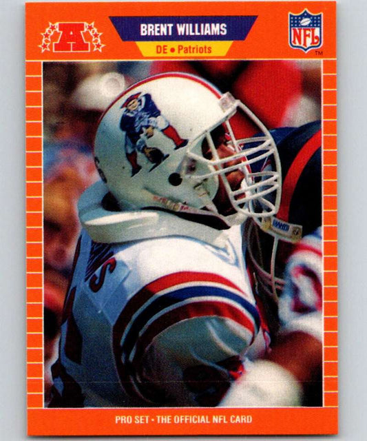 1989 Pro Set #250 Brent Williams RC Rookie Patriots NFL Football Image 1