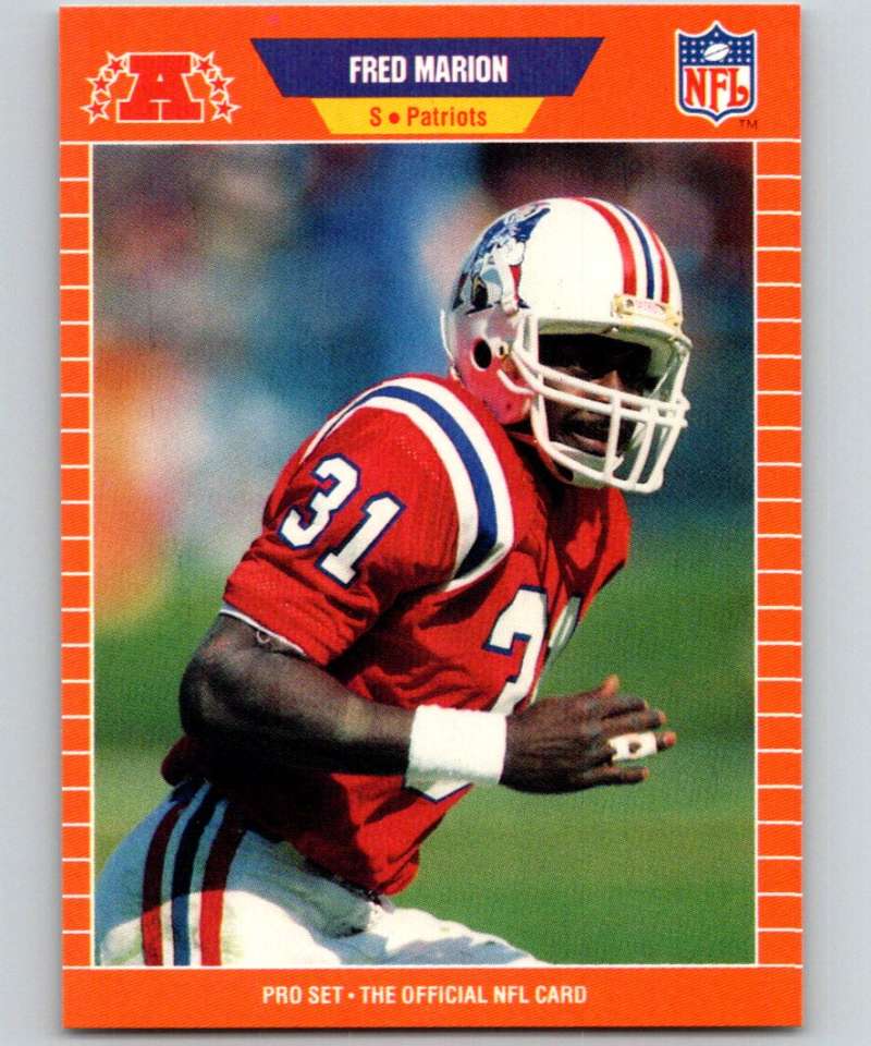 1989 Pro Set #253 Fred Marion Patriots NFL Football Image 1