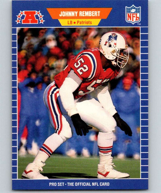 1989 Pro Set #256 Johnny Rembert RC Rookie Patriots NFL Football Image 1