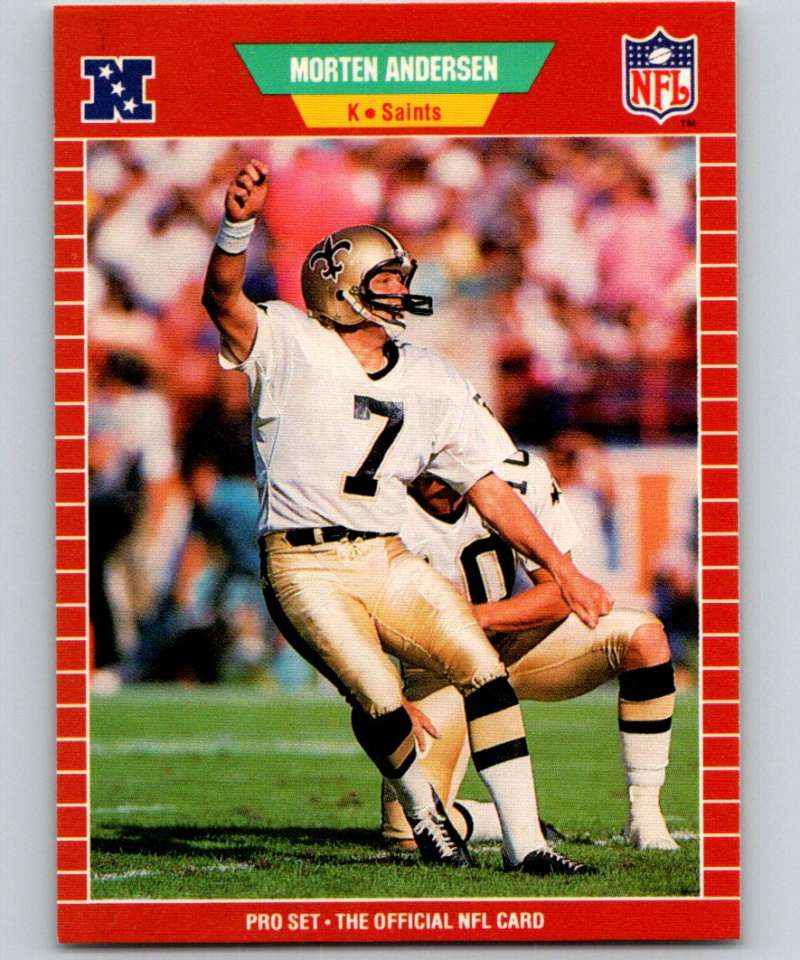 1989 Pro Set #261 Morten Andersen Saints NFL Football Image 1