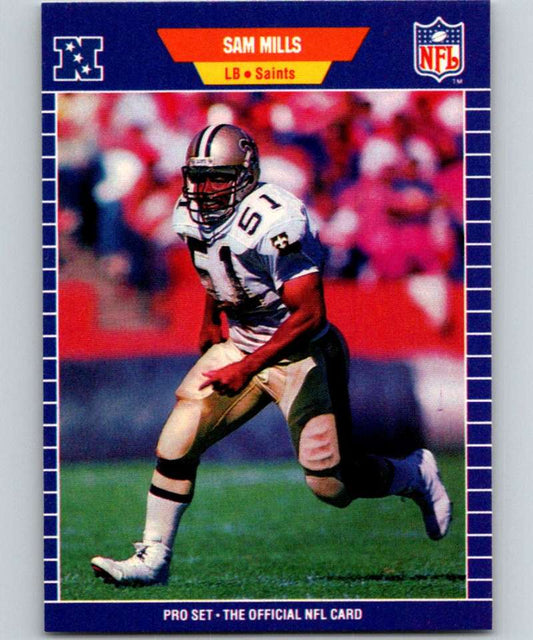 1989 Pro Set #274 Sam Mills Saints NFL Football Image 1