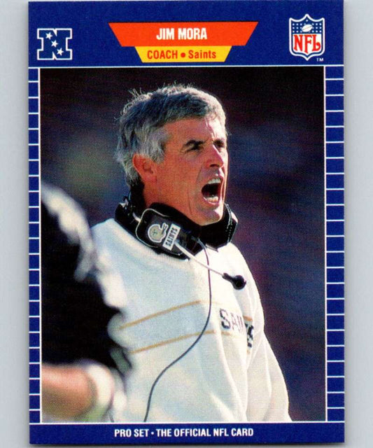 1989 Pro Set #278 Jim Mora Saints CO NFL Football Image 1