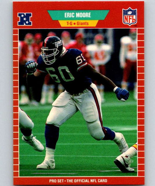 1989 Pro Set #279 Eric Moore RC Rookie NY Giants NFL Football Image 1