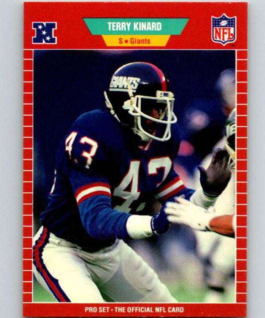 1989 Pro Set #285 Terry Kinard NY Giants NFL Football Image 1