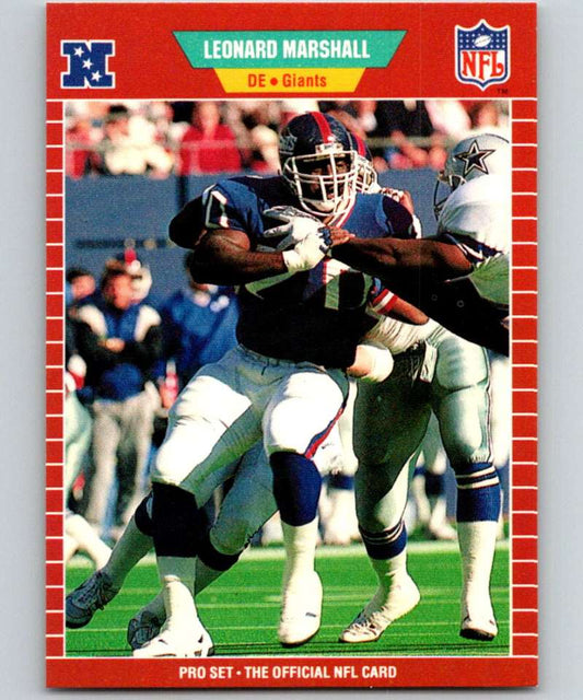 1989 Pro Set #288 Leonard Marshall NY Giants NFL Football Image 1