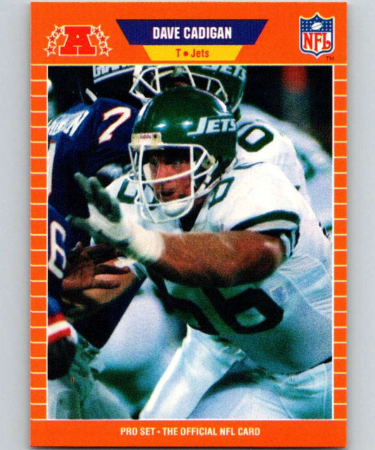 1989 Pro Set #294 Dave Cadigan NY Jets NFL Football Image 1