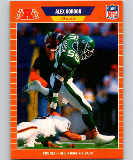 1989 Pro Set #296 Alex Gordon NY Jets NFL Football Image 1