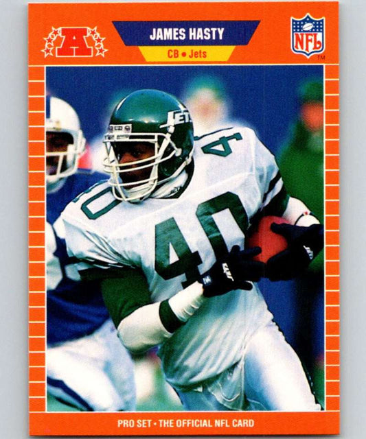 1989 Pro Set #297 James Hasty RC Rookie NY Jets NFL Football Image 1