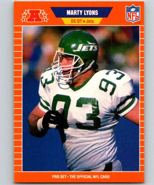 1989 Pro Set #301 Marty Lyons NY Jets NFL Football Image 1