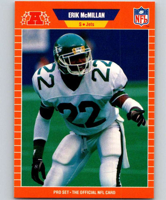 1989 Pro Set #303 Erik McMillan RC Rookie NY Jets NFL Football Image 1