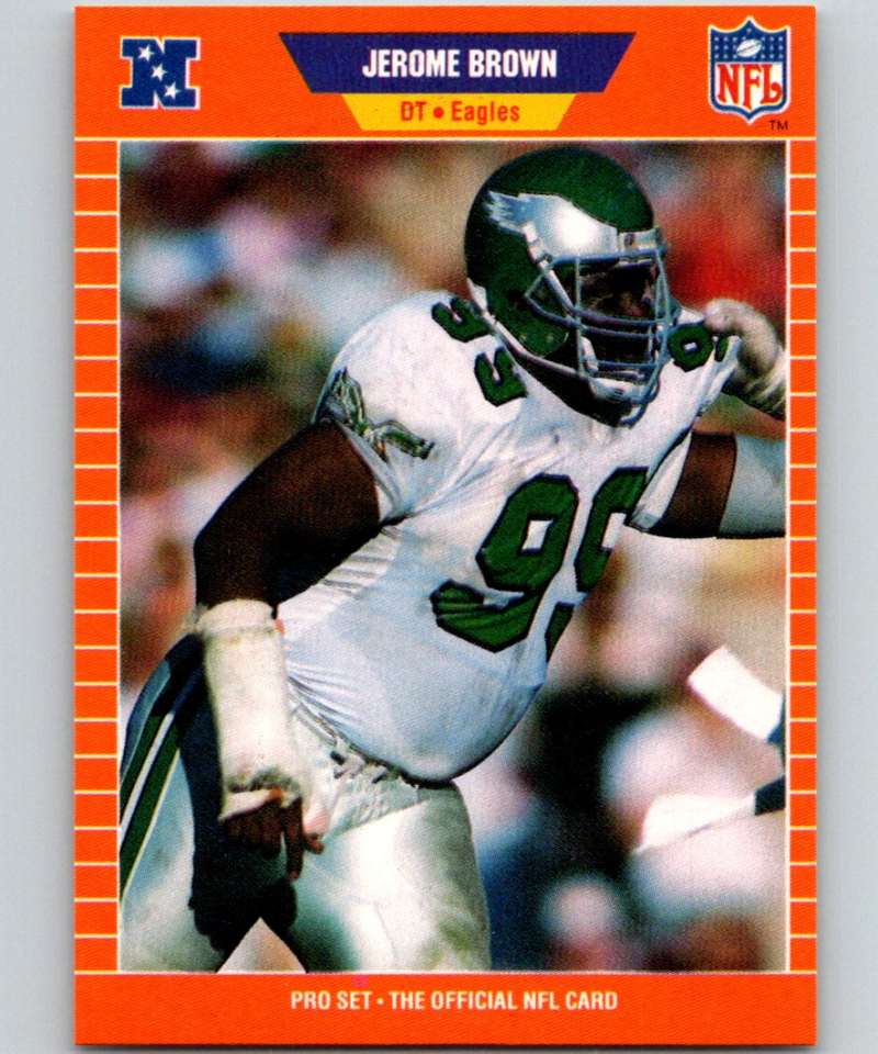 1989 Pro Set #312 Jerome Brown Eagles NFL Football Image 1