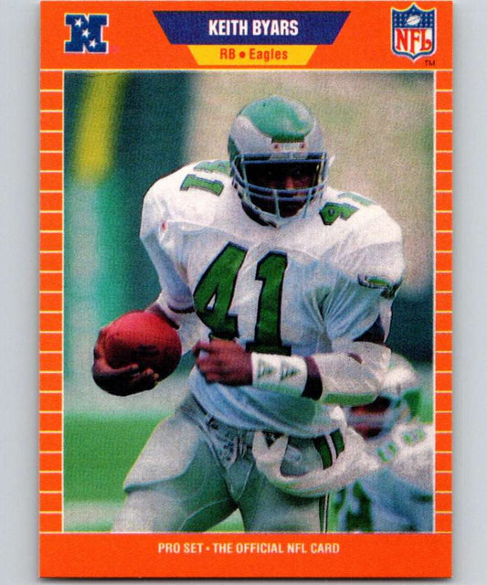 1989 Pro Set #313 Keith Byars Eagles NFL Football Image 1