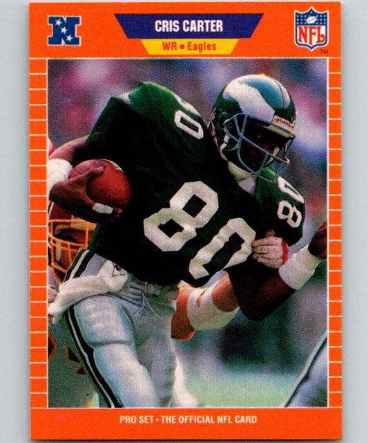 1989 Pro Set #314 Cris Carter RC Rookie Eagles NFL Football Image 1