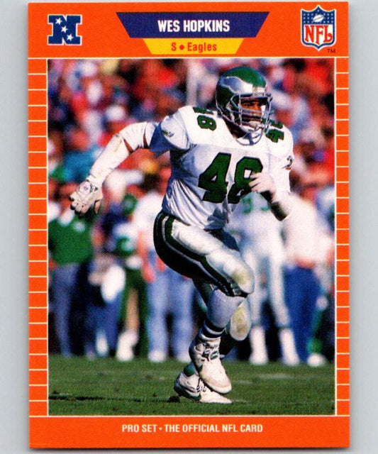 1989 Pro Set #317 Wes Hopkins Eagles NFL Football Image 1