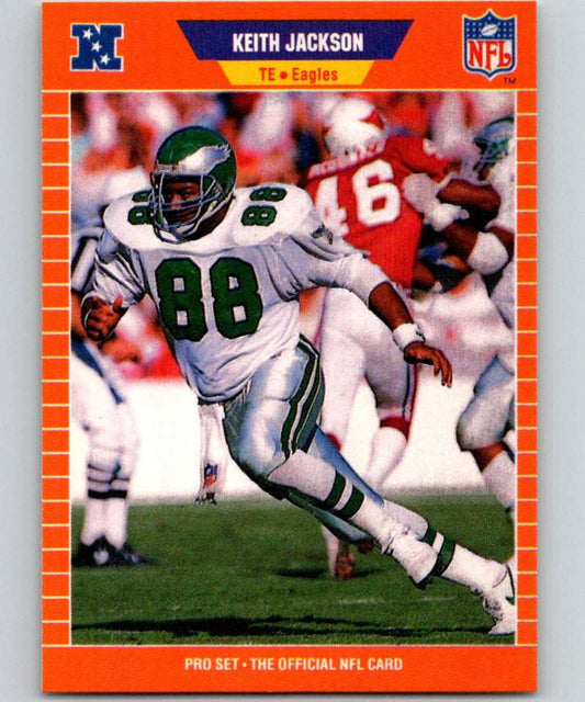 1989 Pro Set #318 Keith Jackson RC Rookie Eagles NFL Football Image 1