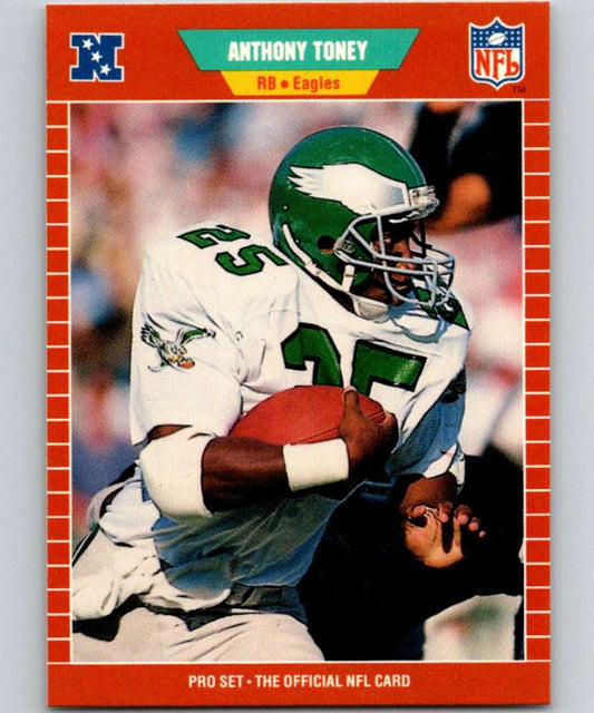 1989 Pro Set #323 Anthony Toney Eagles NFL Football Image 1