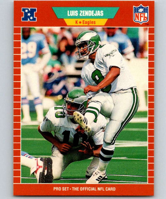 1989 Pro Set #326 Luis Zendejas Eagles NFL Football Image 1