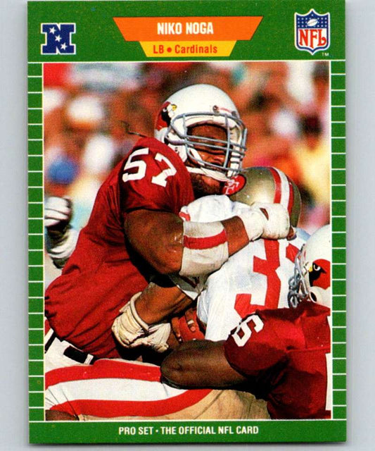1989 Pro Set #334 Niko Noga RC Rookie Cardinals NFL Football Image 1
