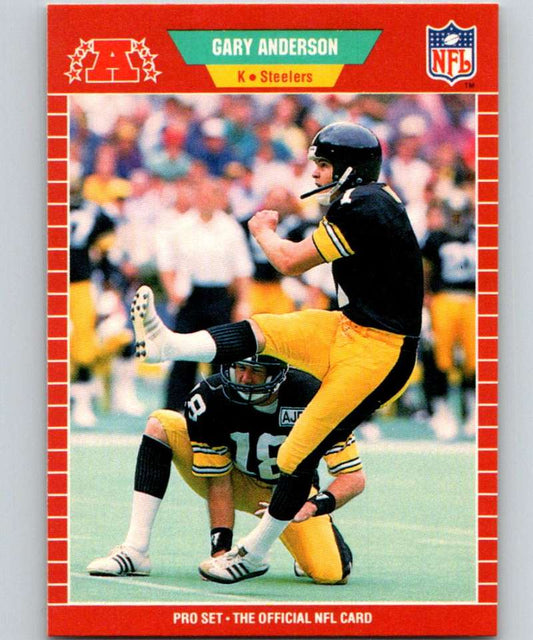 1989 Pro Set #342 Gary Anderson Steelers NFL Football Image 1
