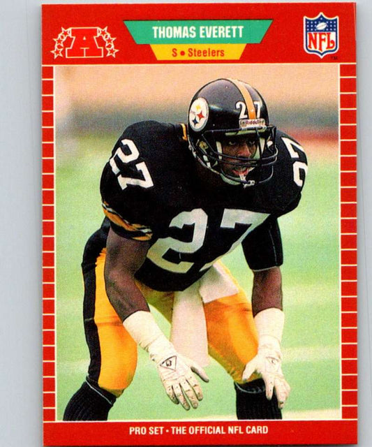 1989 Pro Set #345 Thomas Everett RC Rookie Steelers NFL Football