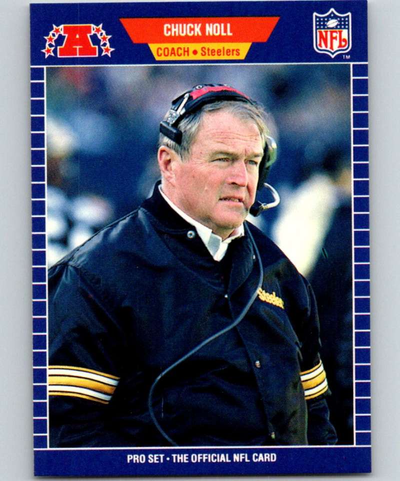 1989 Pro Set #355 Chuck Noll RC Rookie Steelers CO NFL Football