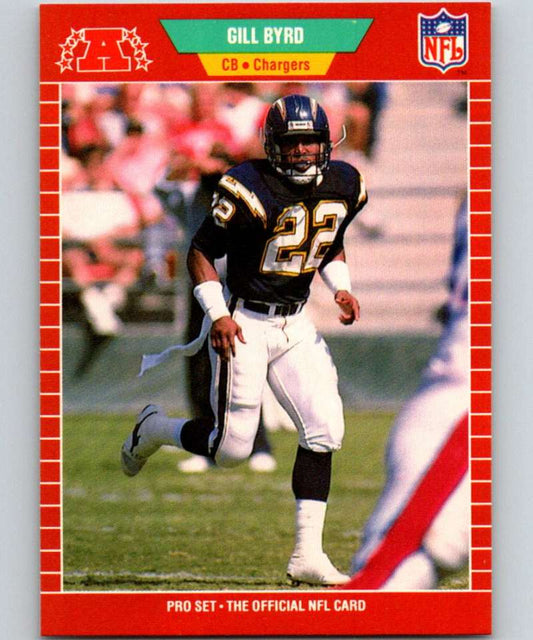 1989 Pro Set #358 Gill Byrd Chargers NFL Football Image 1