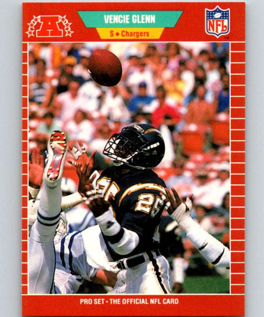 1989 Pro Set #359 Vencie Glenn Chargers NFL Football Image 1