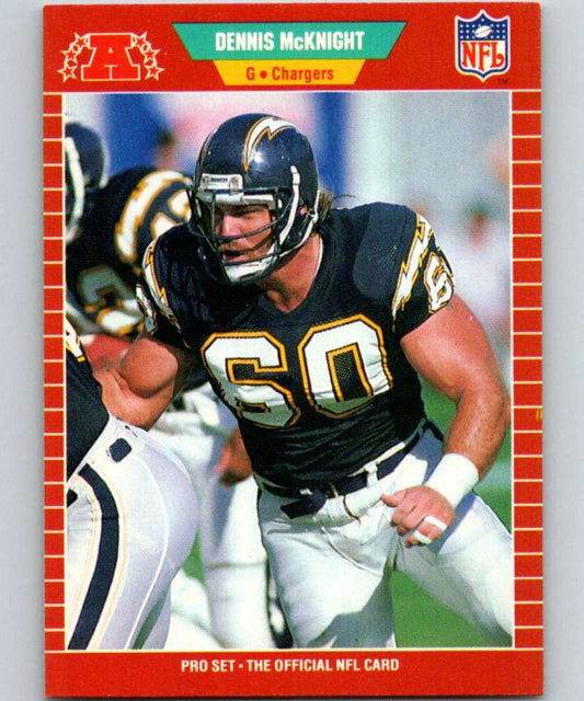 1989 Pro Set #360 Dennis McKnight Chargers NFL Football Image 1