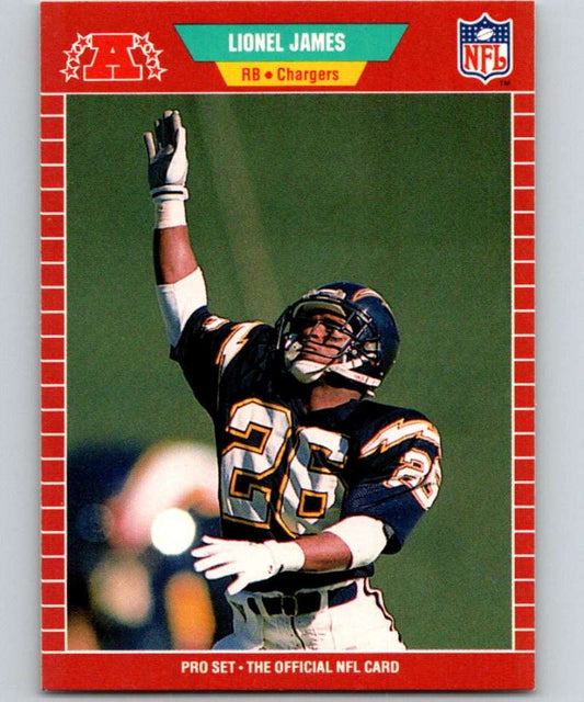 1989 Pro Set #361 Lionel James Chargers NFL Football Image 1