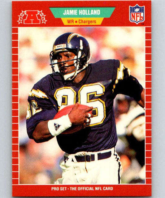 1989 Pro Set #366 Jamie Holland RC Rookie Chargers NFL Football Image 1
