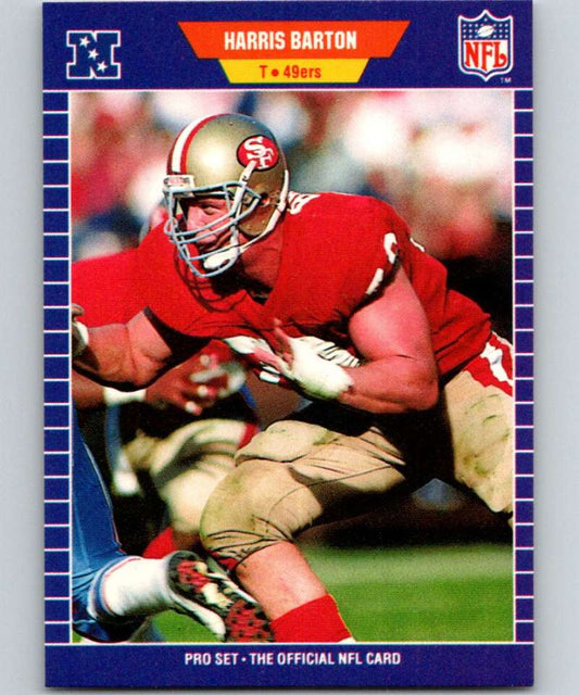 1989 Pro Set #369 Harris Barton RC Rookie 49ers NFL Football Image 1