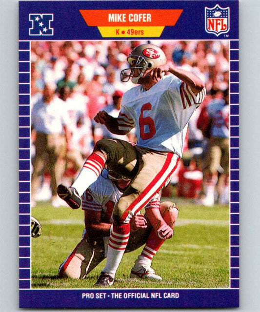 1989 Pro Set #371 Mike Cofer RC Rookie 49ers NFL Football Image 1