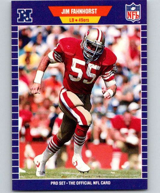 1989 Pro Set #374 Jim Fahnhorst 49ers NFL Football Image 1