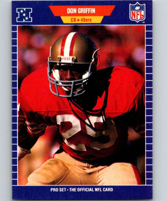 1989 Pro Set #377 Don Griffin 49ers NFL Football Image 1