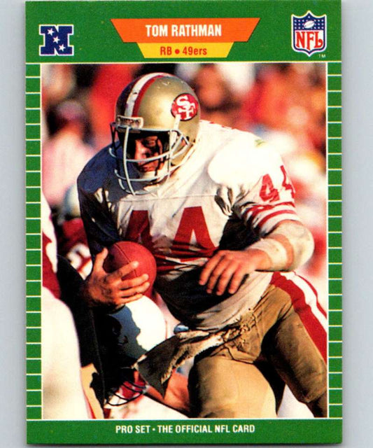 1989 Pro Set #382 Tom Rathman 49ers NFL Football Image 1