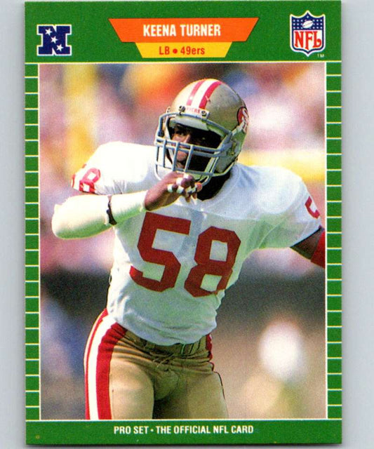 1989 Pro Set #385 Keena Turner 49ers NFL Football Image 1
