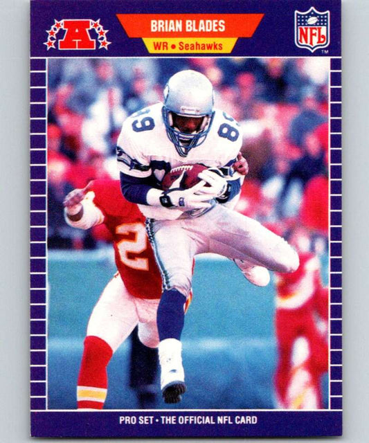 1989 Pro Set #390 Brian Blades RC Rookie Seahawks NFL Football Image 1