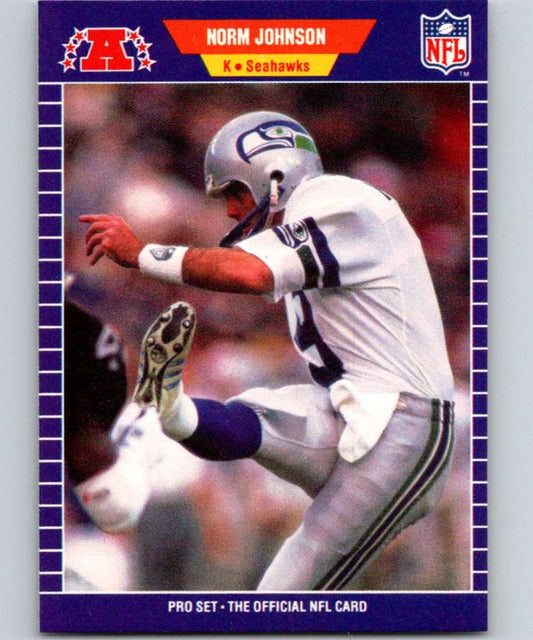 1989 Pro Set #394 Norm Johnson Seahawks NFL Football Image 1