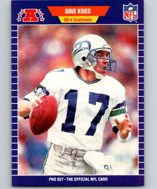 1989 Pro Set #395 Dave Krieg Seahawks NFL Football Image 1