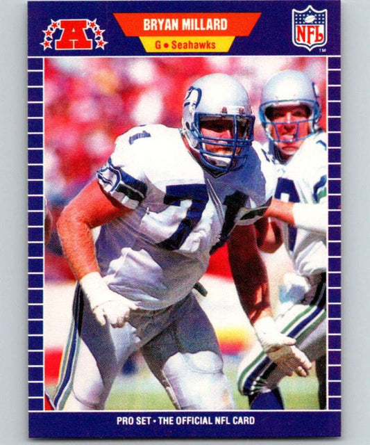 1989 Pro Set #397 Bryan Millard RC Rookie Seahawks NFL Football Image 1