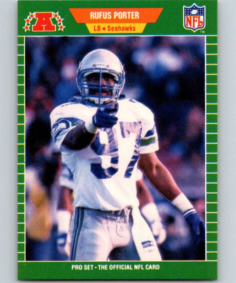 1989 Pro Set #400 Rufus Porter RC Rookie Seahawks NFL Football Image 1