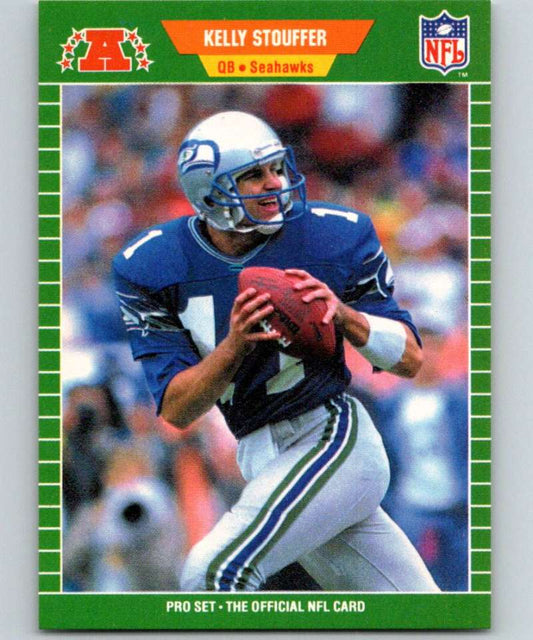 1989 Pro Set #403 Kelly Stouffer RC Rookie Seahawks NFL Football Image 1